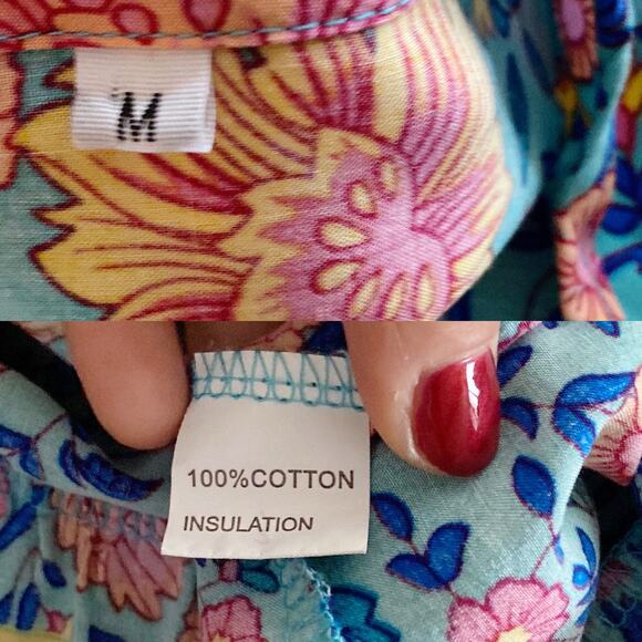 Mini Dress Boho Exotic Print Spell Inspired Blue Cotton Short Sleeves Medium EUC - Picture 8 of 11